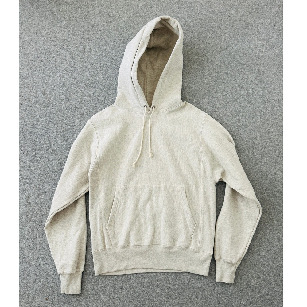 Champion Reverse Weave Hoodie Small Heathered Cream Heavyweight Classic Blank